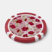 Roze en rode bloemen - Bloemen Poker Chips (Enkel)