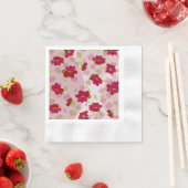 Roze en rode bloemen - Bloemen Servet (Insitu)