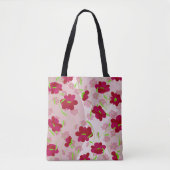 Roze en rode bloemen - Bloemen Tote Bag (Voorkant)