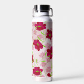 Roze en rode bloemen - Bloemen Waterfles (Achterkant)