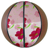 Roze en Rode Bloemen - Bloemmotief Basketbal (Verticaal)