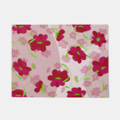 Roze en Rode Bloemen - Bloemmotief Deurmat (Voorkant)