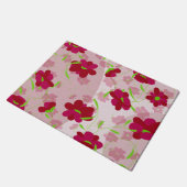 Roze en Rode Bloemen - Bloemmotief Deurmat (Schuin)
