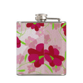 Roze en Rode Bloemen - Bloemmotief Heupfles (Achterkant)