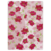 Roze en Rode Bloemen - Bloemmotief Klembord (Achterkant)