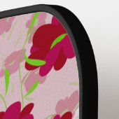 Roze en Rode Bloemen - Bloemmotief Pickleball Paddle (Links Detail)