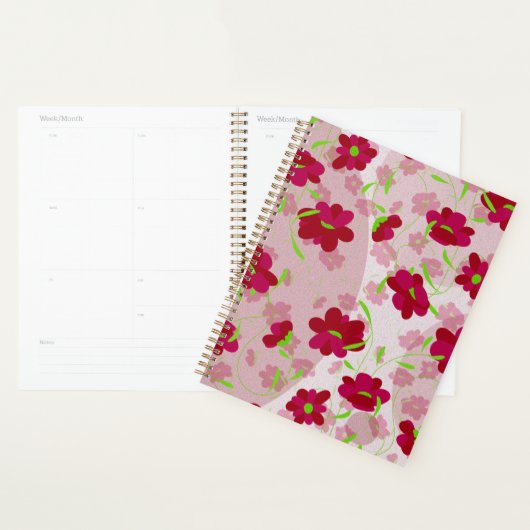 Roze en Rode Bloemen - Bloemmotief Planner (Display)