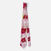 Roze en Rode Bloemen - Bloemmotief Stropdas (Voorkant)