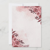 Roze en rode bloemen bruiloft uitnodiging (Achterkant)