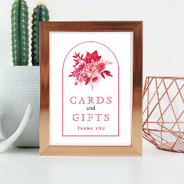 Roze en rode bloemen en bruinkoolteken poster