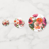 Roze en Rode Bloemen Feesttafel Confetti (Voorkanten)