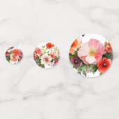 Roze en Rode Bloemen Feesttafel Confetti (Achterkanten)