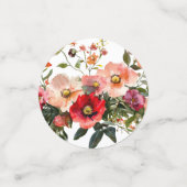 Roze en Rode Bloemen Feesttafel Confetti (Kleine voorkant)