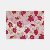 Roze en Rode Bloemen - Fleece Deken (Voorkant (Horizontaal))