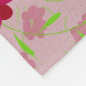 Roze en Rode Bloemen - Fleece Deken (Hoek)