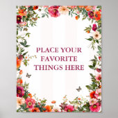 Roze en Rode Bloemen Partijteken Poster (Voorkant)