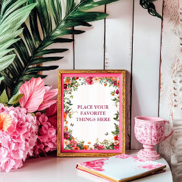 Roze en Rode Bloemen Partijteken Poster