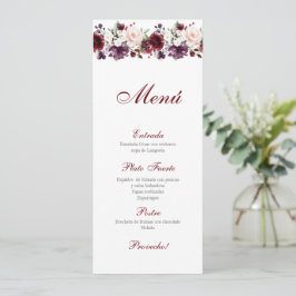 Roze en Rode Bloemen Quinceañera Menu