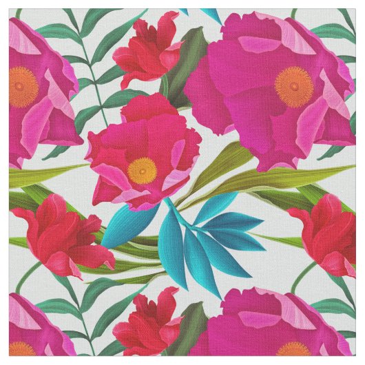 Roze en rode bloemen stof (Close Up)