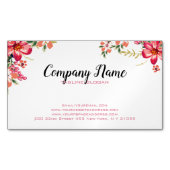Roze en rode bloemen visitekaartje magneet (Voorkant)