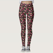 Roze en rode bloementulp All-Over-Print Leggings (Voorkant)