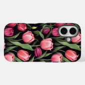 Roze en rode bloementulp appel Case-Mate iPhone case (Achterkant (horizontaal))