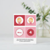 Roze en Rode Blonde Prinses Cupcake Toppers Briefkaart (Staand voorkant)