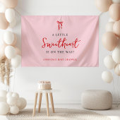 Roze en rode boog Valentijns Baby shower Spandoek