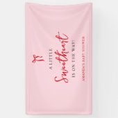 Roze en rode boog Valentijns Baby shower Spandoek (Verticaal)