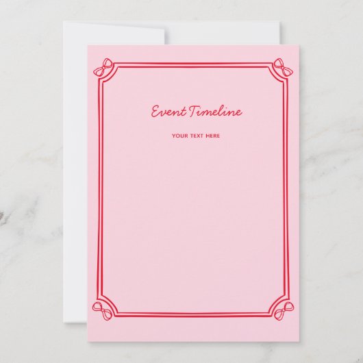 Roze en rode boog vrijgezellenfeest uitnodiging (Achterkant)