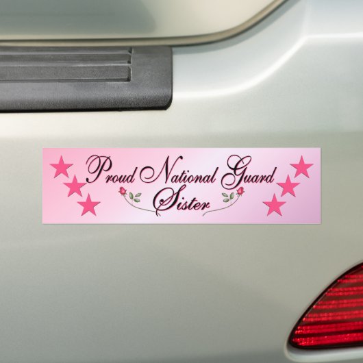 Roze en rode Bumpersticker van de Nationale Garde (Op auto)