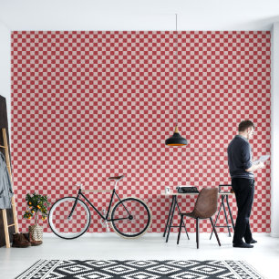 Roze en Rode Checkers Behang