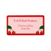 Roze en Rode Cherry Soap Label Sticker (Voorkant)