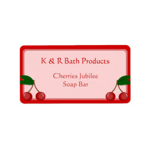 Roze en Rode Cherry Soap Label Sticker