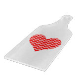 Roze en Rode Chevron Hart Snijplank (Hoek)