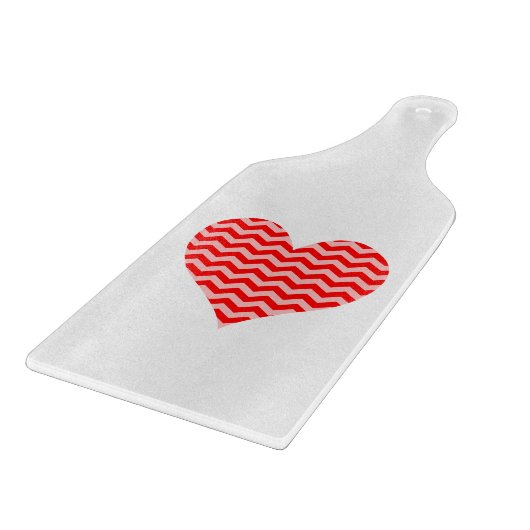 Roze en Rode Chevron Hart Snijplank (Hoek)