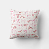 Roze en rode coquette strik patroon kussen (Achterkant)