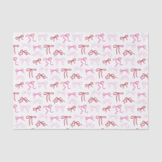 Roze en rode coquette strik patroon weefsel papier (Voorkant)