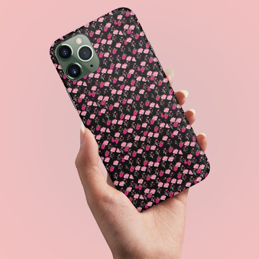 Roze en rode Dahlia bloemen stijlvol kleurrijk Case-Mate iPhone Case