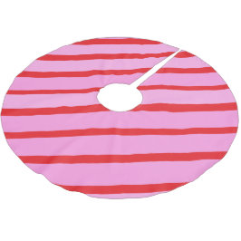 Roze en rode diagonale strepen kerstboom rok