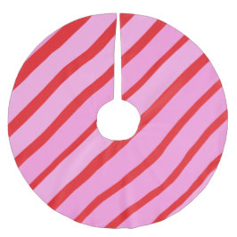 Roze en rode diagonale strepen  kerstboom rok