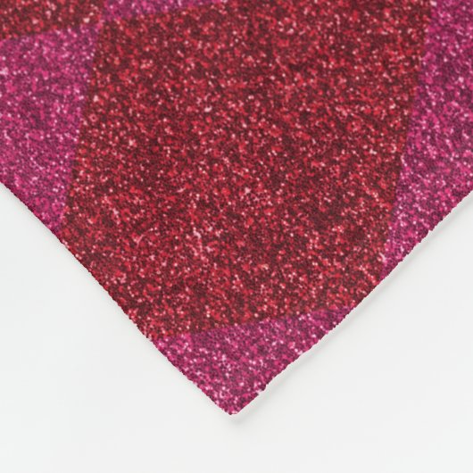 Roze en rode diamant fleece deken (Hoek)