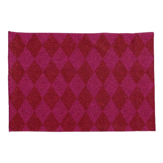 Roze en rode diamant kussensloop (Achterkant-Rechts)