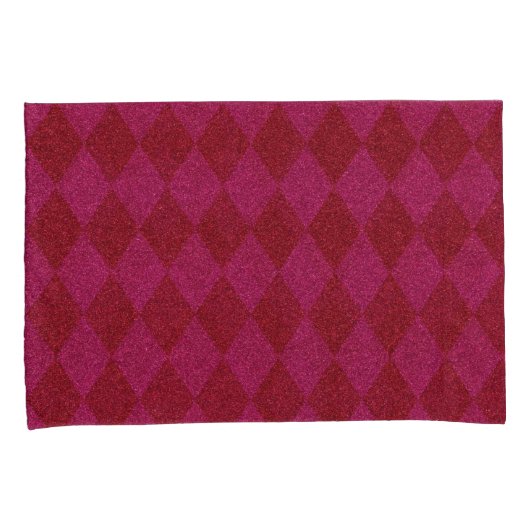 Roze en rode diamant kussensloop (Voorkant-Rechts)