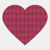 Roze en rode diamanten glitter hart sticker (Voorkant)