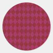 Roze en rode diamanten glitter ronde sticker (Voorkant)