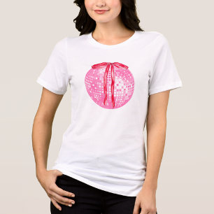 Roze en rode disco boog t-shirt