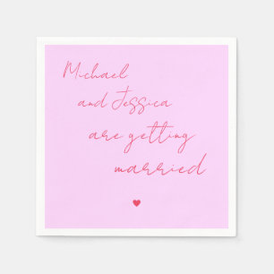 Roze en rode draden Elegant Romantic Wedding Servet