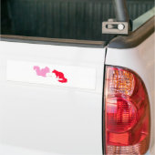 Roze en rode eekhoorns bumpersticker (Op Truck)