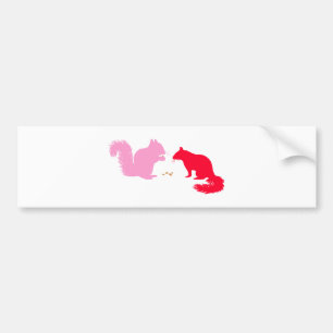 Roze en rode eekhoorns bumpersticker